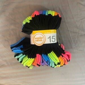 Wonder Nation Kids' Vibrant No Show Socks - 15 Pack